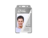 Grey Single-Sided Open Faced ID Card Holders - Portrait (Pack of 100)